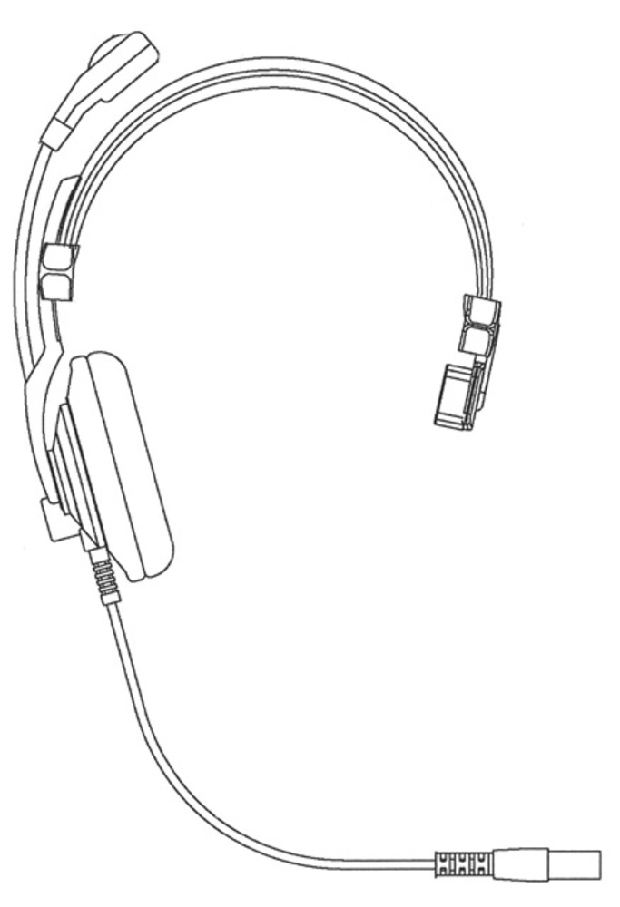 Cuffia Prof. Leggera 1 Padiglione, cavo 20cm Comp. con Cavi Serie PJD-HRC-4532